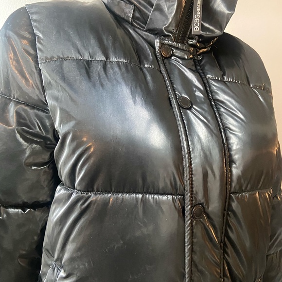 BCBGeneration Shiny Black Water Resistant Puffer Jacket - Picture 3 of 16